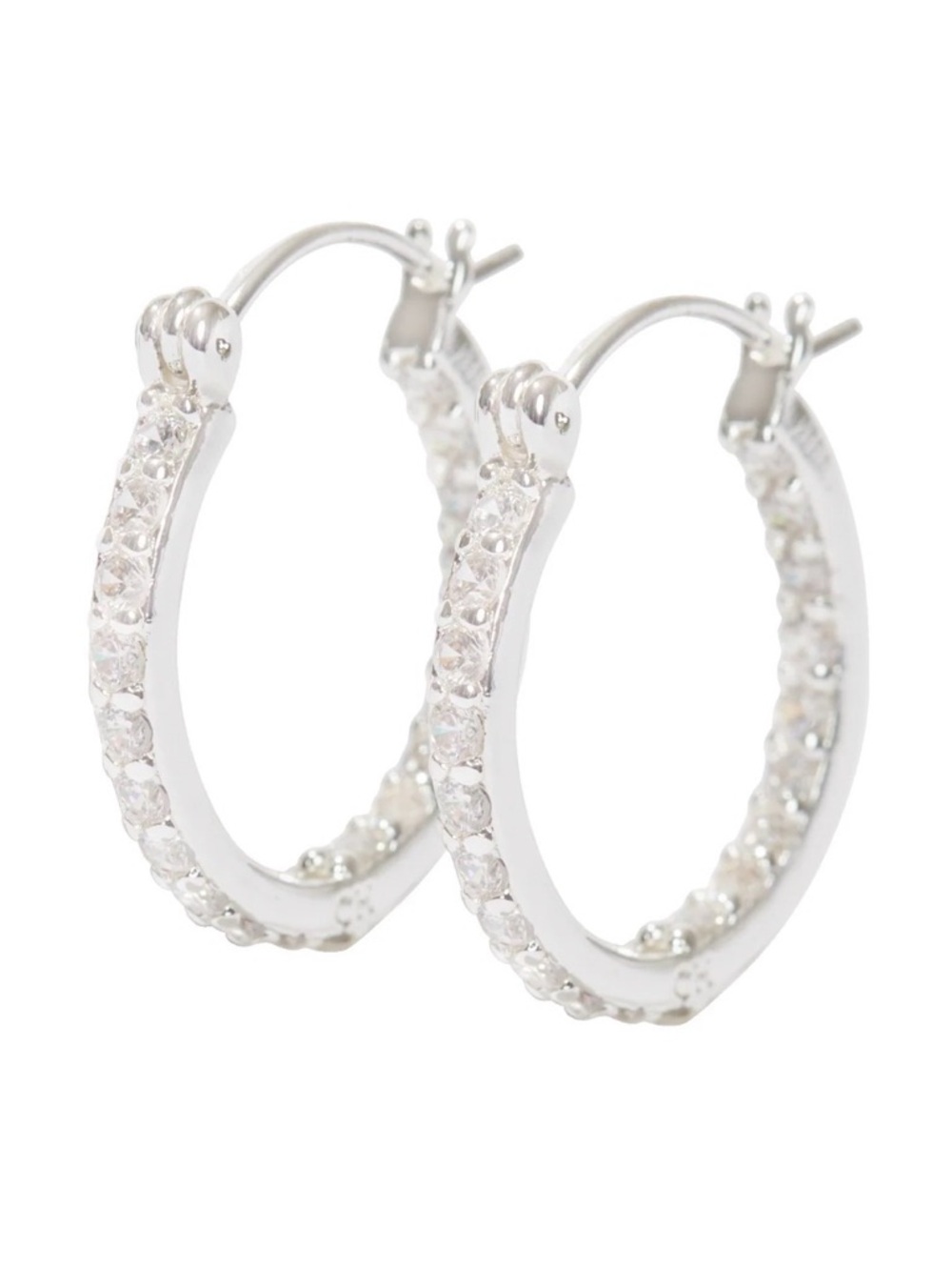 Mini Serena Classic Silver Crystal Hoop Earrings